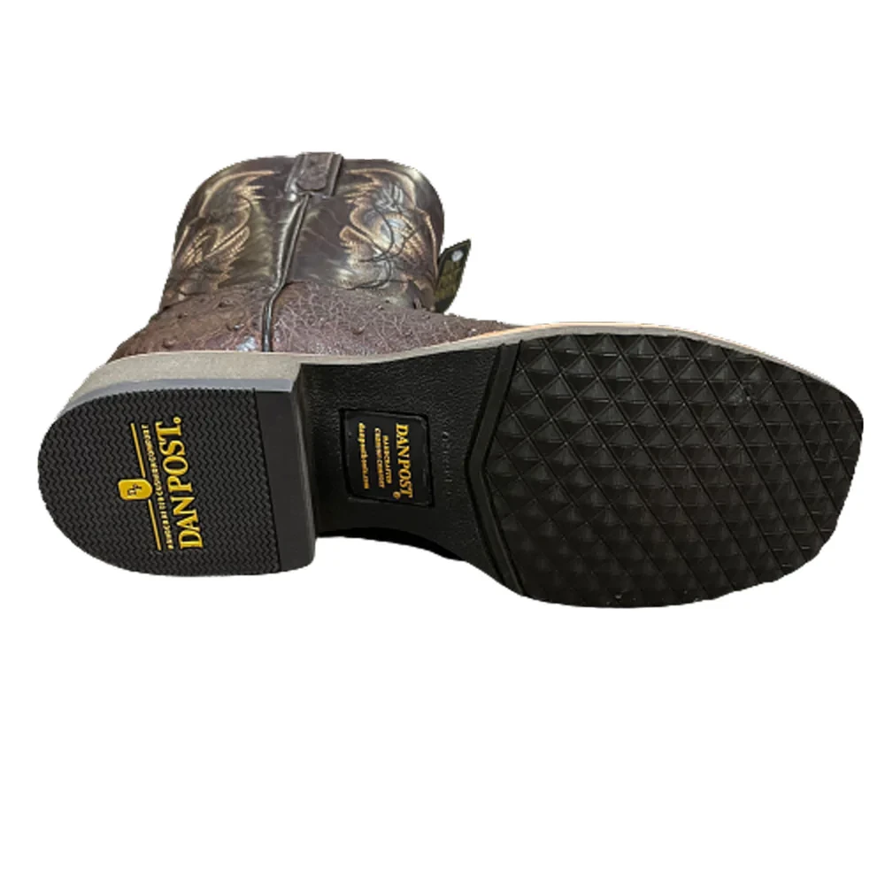 Men's Dan Post Dark Brown Ostrich Square Toe #DPP5711 - Image 2
