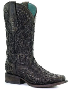 Women's Corral Glitter Inlay Square Toe Boot #C3484